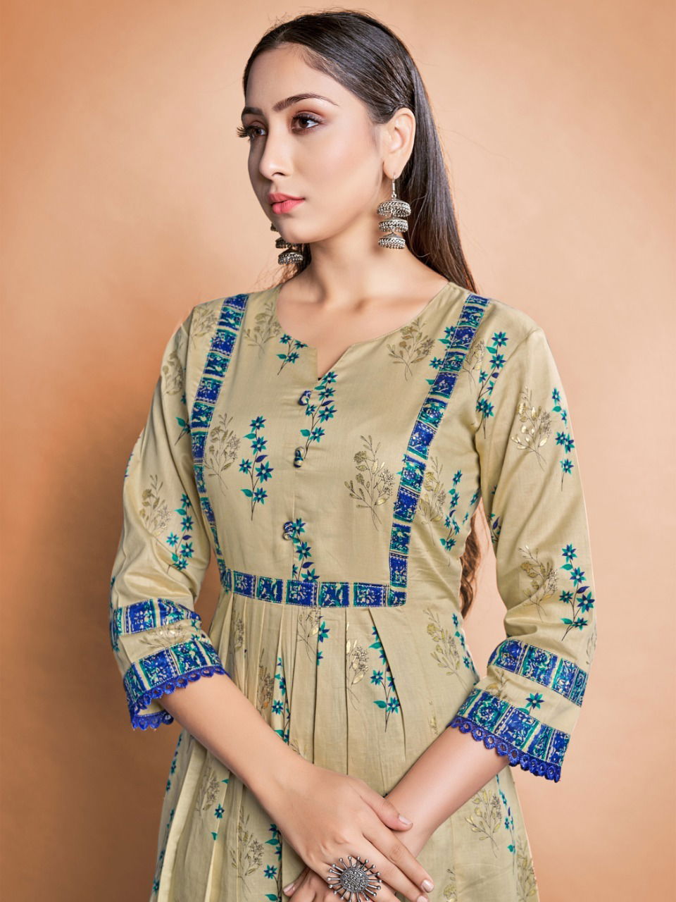 Style Instant Sanjana Fancy Ethnic Wear Wholesale Cotton Kurti With Bottom